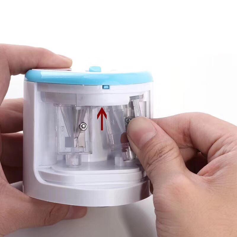 Tenwin Automatic pencil sharpener Two-hole Electric Switch Pencil Sharpener stationery Home Office School Supplies
