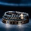 2026 Fashion Personality European and American Cut Woven Bracelet Set Oil Dropping Roman Numeral Twist Bracelet Set