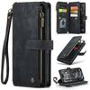 For IPhone 18 Pro Max 18 Pro Case Zipper Wallet PU Leather Flip Cover Wristlet Strap Card Holder Slot Shockproof for Women Men