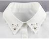 Handmade Beads Sweater Fake Collar for Women's Fashion Autumn Winter Half Shirt Detachable Collar Ladies White False Collar