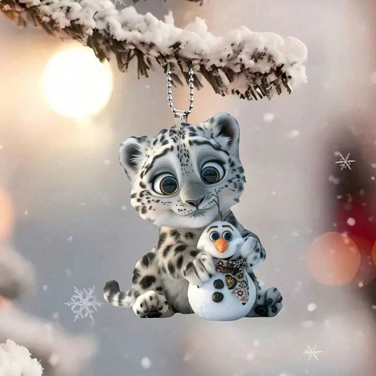

1 Winter Fashion Leopard Print Snowman – Seasonal Decoration with Leopard Element, for Home, Car, Backpack & Seasonal Use United States