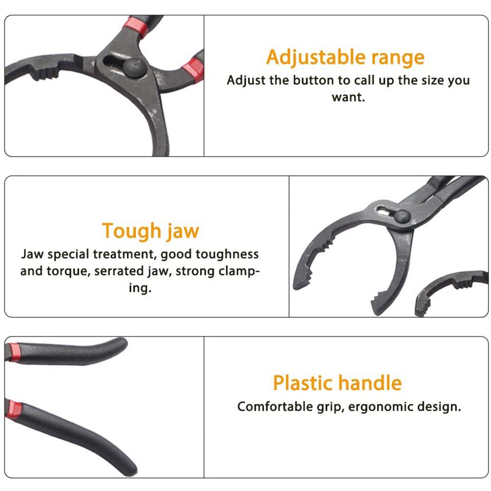 10 inch 12 inch Oil Filter Pliers Hand Tool Oil Filter Remover Removal Tool Multi-functional Car Vehicle Accessaries Parts