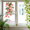 Watercolor Romantic Rose Balcony Glass Window Home Beautification and Decoration Static Window Stickers