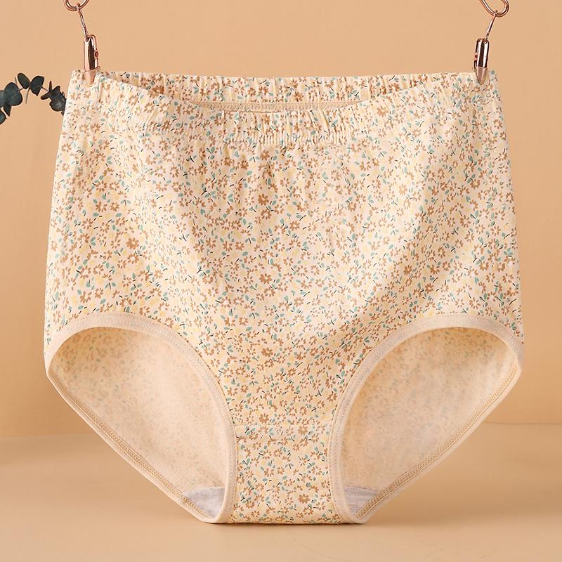 Großgröße Baumwoll-Jacquard Damen Frühling und Herbst Hohe Taille Bauchwickel Hüfte Ältere Slips