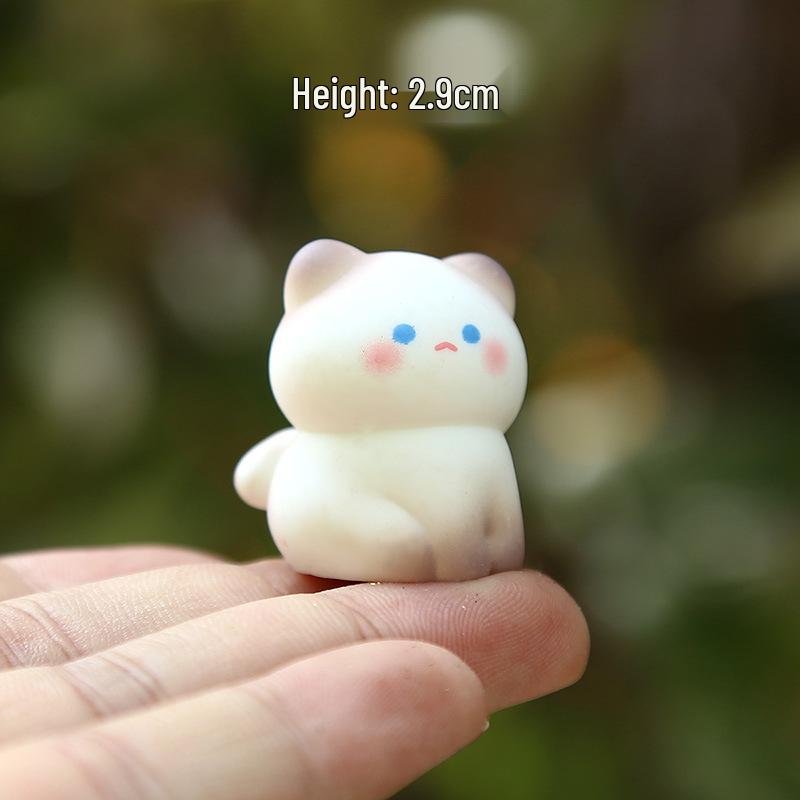 Cross-Border Cute Siamese Cat Mini Ornament: Cartoon Fat Cat Bean Eyes Pet Doll Blind Box