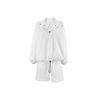 European and American Women Set White Sports and Leisure Two-piece Set Contrast Color Outdoor Long Sleeve Shorts Set Spring and Summer New