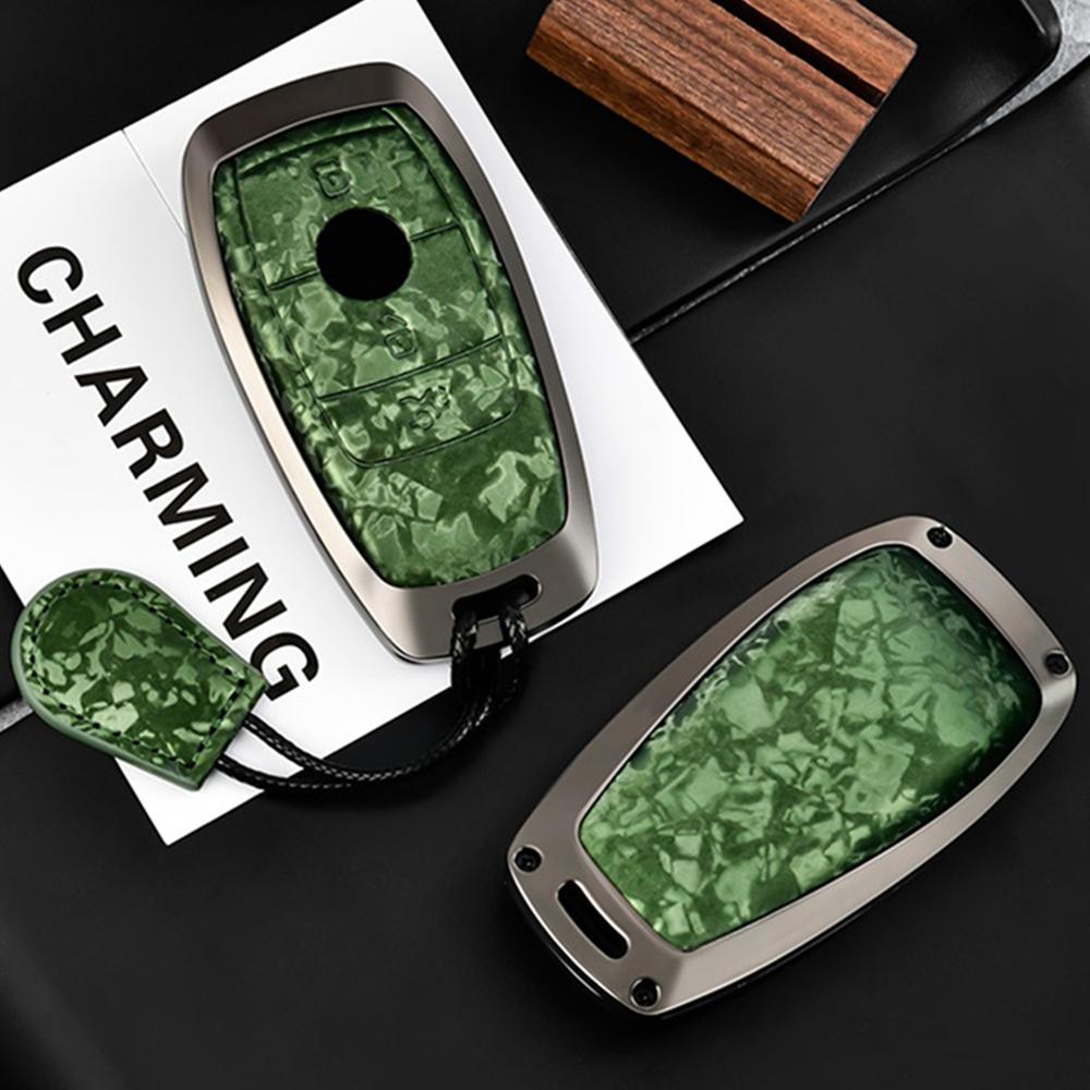 Leather Car KeyCase Cover For Mercedes Benz E S G Class GLC CLE CLA GLB GLS W177 W205 W213 W222 X167 AMG E200 E260 Key Shell Fob