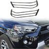 Black Front Headlight Guards Cover Trim Bezels for 4Runner 14+ Metal Accessories