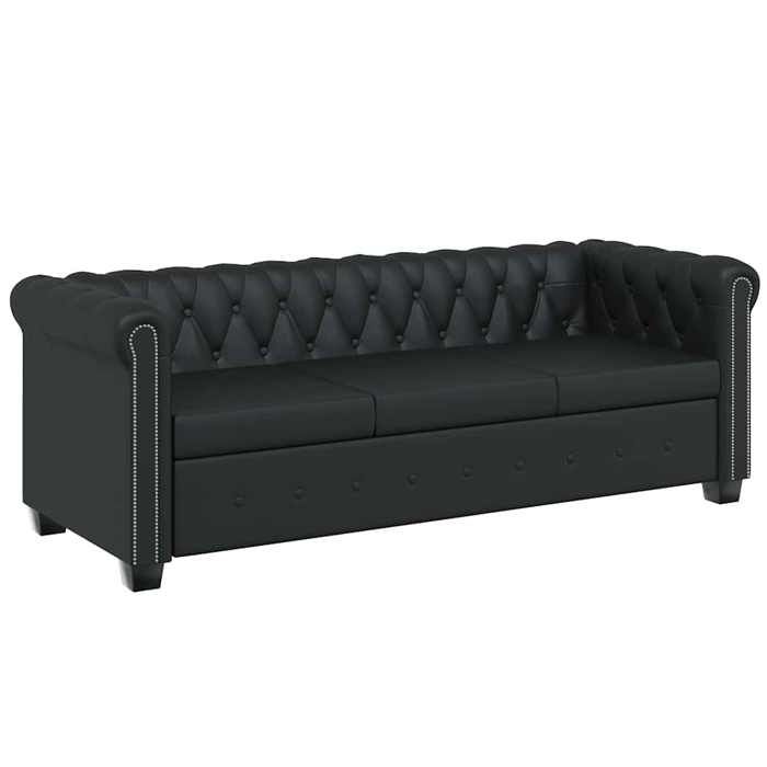 VidaXL 3-seater Sofa Faux Leather Black