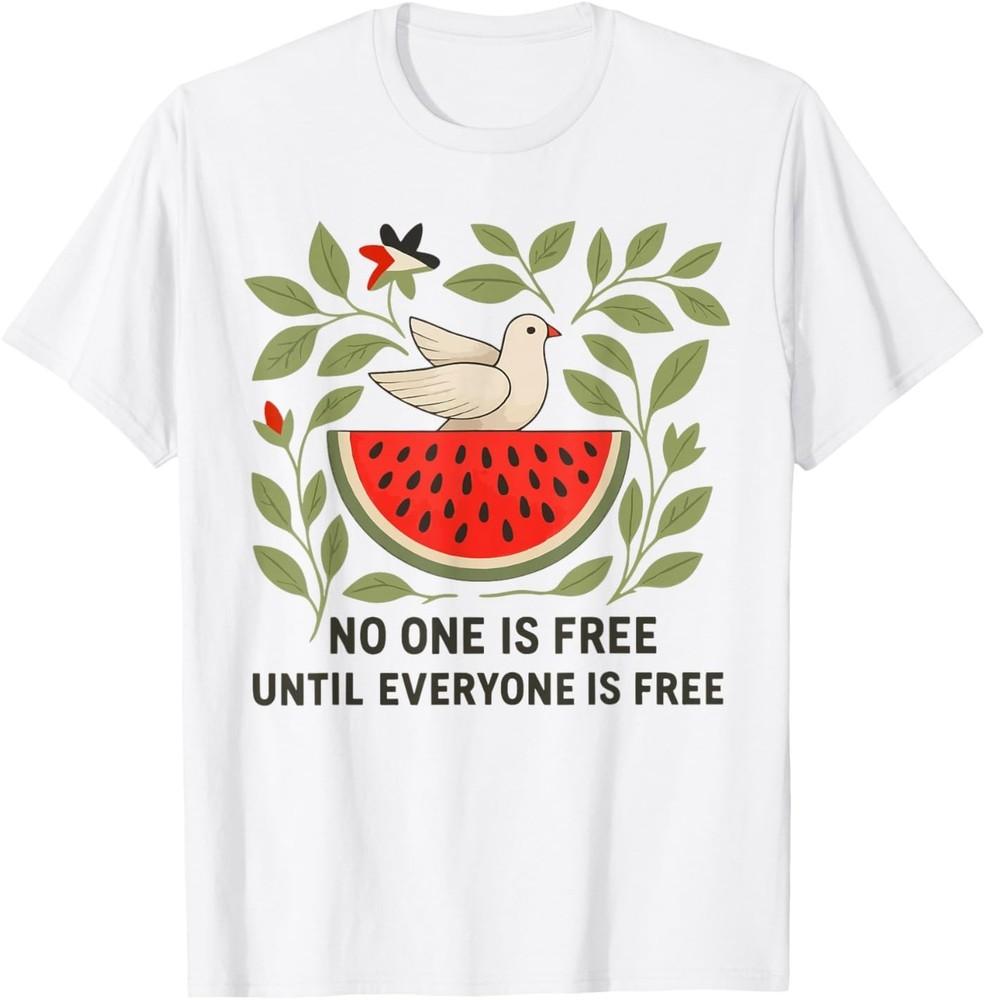 No One is Free Until Everyone is Free Boho Watermelon Unisex T-Shirt S