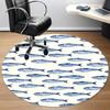 1pc Fish School Office Round Area Rug, Indoor Mat Suitable ForOffice, Under Office Chairs Bedroom Living Room Home Decor, Room Deco 018
