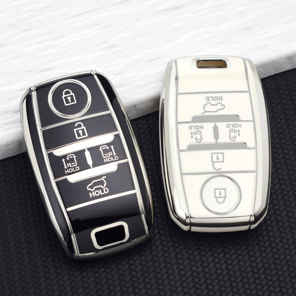 Anti-Scratch Car Key Fob Cover for Kia Sorento Sedona Sportage Grand Carnival K5 KX3 K4 Protective 5 Buttons TPU Key Case Bag