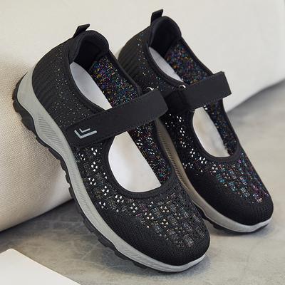 Mom Shoes 2025 Summer New Mesh Shoes Women's Old Beijing Cloth Shoes Middle-aged and Elderly Walking Shoes Soft-soled Elderly Shoes
