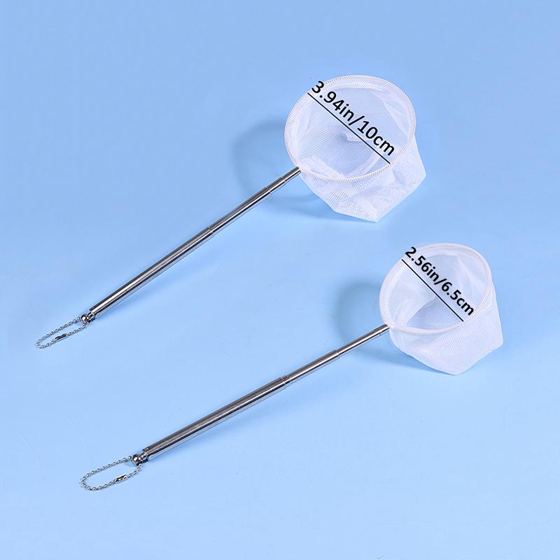 NEW 1pc AquariumFish Fishing Net Stainless Steel Retractable Small Shrimp Fishing Nets Fish Shrimp Tank Aquarium Accessories