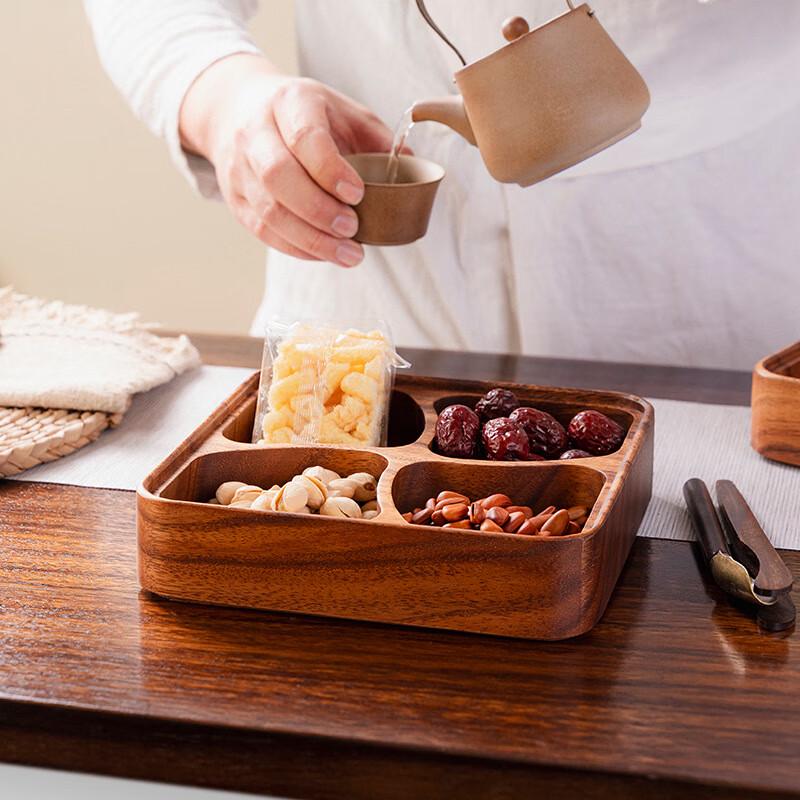 ZISIZ Nussbaumholz Windrad 4-Fächer Serviertablett