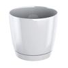 Round white flowerpot with saucer 18x165cm Coubi
