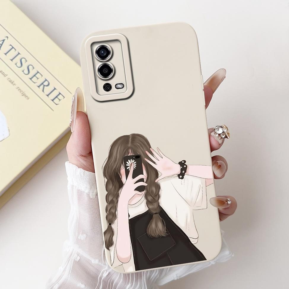 For Oppo A55 4G Case CPH2325 Silicone Cute Cat Fashion Butterfly Flowers Love Painted Cover For Oppo A55 4G Phone Case