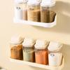 Seasoning Box With Tray 4 Pack Salt Pepper Sugar Storage Container With Base Transparent Wall-mounted Pepper Storage Holder For