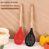 High-Temperature Resistant Silicone Slotted Spoon with Wooden Handle - Non-stick for Daily Kitchen Use