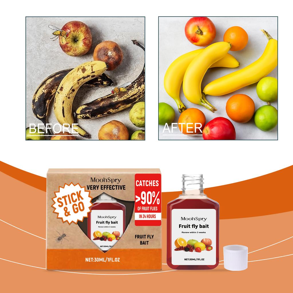 Esca per moscerini della frutta, Moscerini efficienti, Risposta rapida, Entrano nella trappola attraverso una formula odorosa appositamente studiata, 30ml