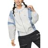 Li Ning Logo Embroidered Color Block Hooded Long Sleeve Jacket Women Jacket Blue AFDT532-1