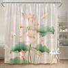 Enhance Your Bathroom with a Waterproof Shower Curtain Featuring Elegant Lotus Flowers and Koi Fish for Aesthetic Appeal