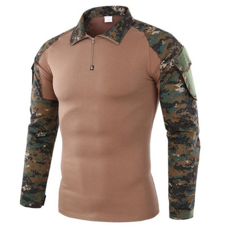 Outdoor Black Tactical Frog Suit for Male Military Fans Slim Quick-drying Long-sleeved Top as Training Uniform