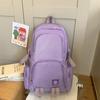Men's Sports Backpack Women's Large Capacity Backpack Solid Color Student Schoolbag