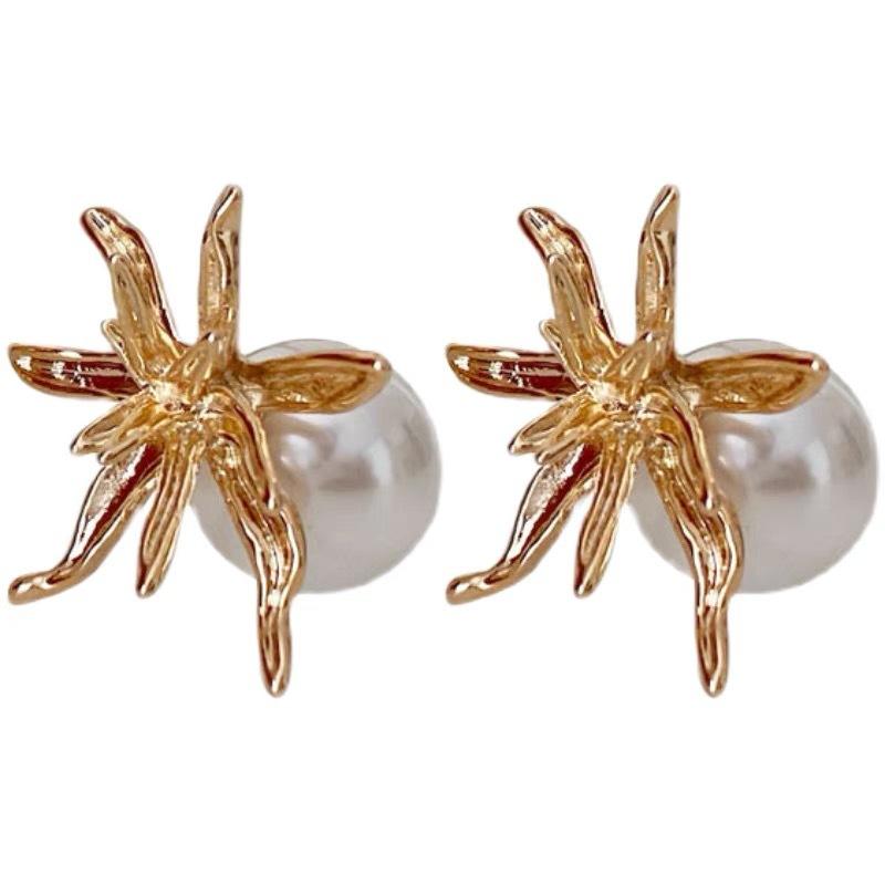 Prevent Allergy Imitation Pearl Hoop Earrings for Women Round Wedding Earrings Party Jewelry