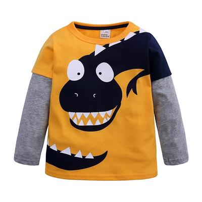 Cartoon Dinosaur Boys Long Sleeve T Shirt Children Kids Boys Spring Autumn Cotton Tops