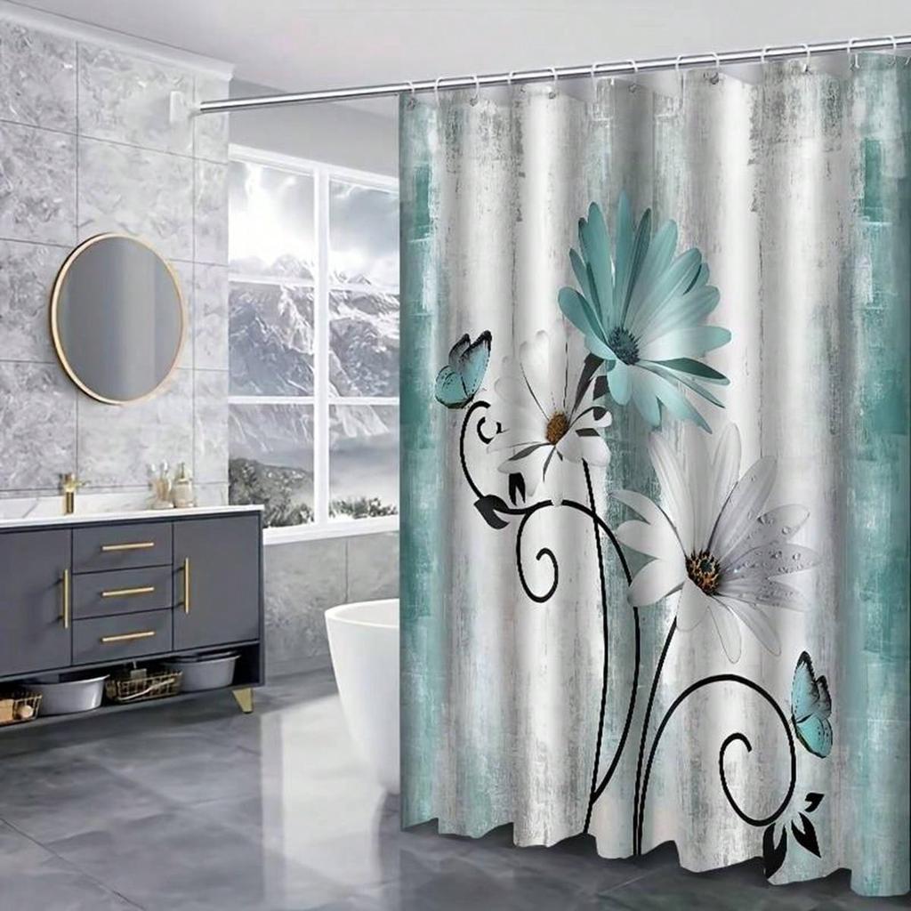 Bathroom Abstract Bohemian Shower Curtain Medieval Minimalist Art Polyester Fabric Shower Curtain 180 * 180CM with 12 Hooks
