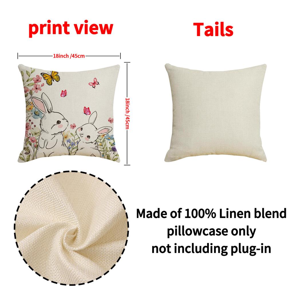 Easter Modular Sofa Pillow Case Linen Print Simple Versatile Car Cushion Home Cushion