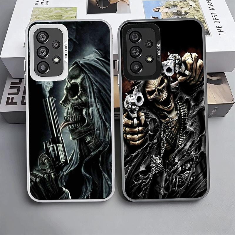 Sensemann Totenkopf Skelett Pistole Weiche Handyhülle für Samsung A17 A16 A15 A14 A13 A57 A56 A55 A54 A53 A37 A36 A35 A34 A33 A26 A25 A24 A2