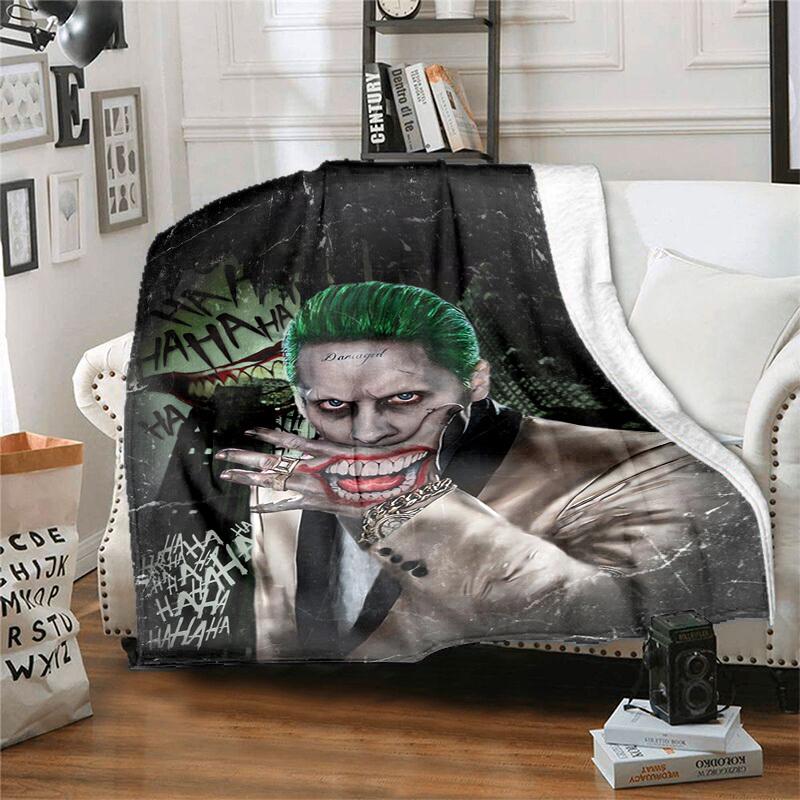 1pc Damaged Smile Joker Cartoon Blanket,Portable Throw for Travel & Camping, All Season Cozy Blanket,Ideal Gift