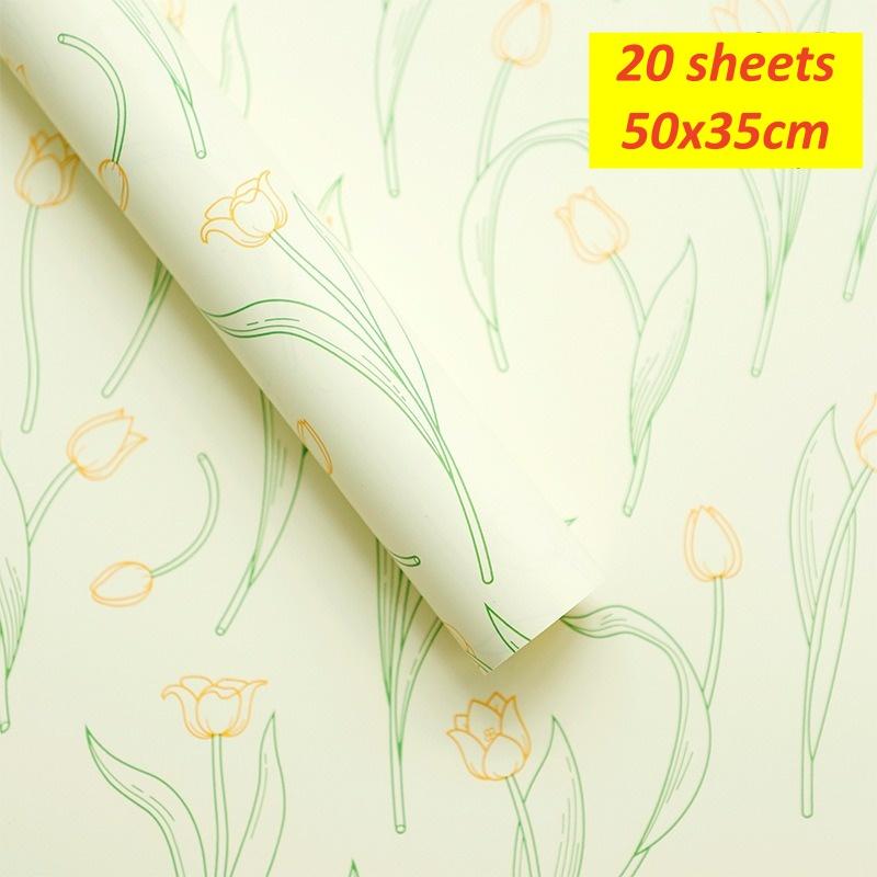 Retro Wrapping Paper Romantic Flower Wrapping Paper Kraft Gift Paper Florist Bouquet Packaging Material For Gift Wrapping Pack