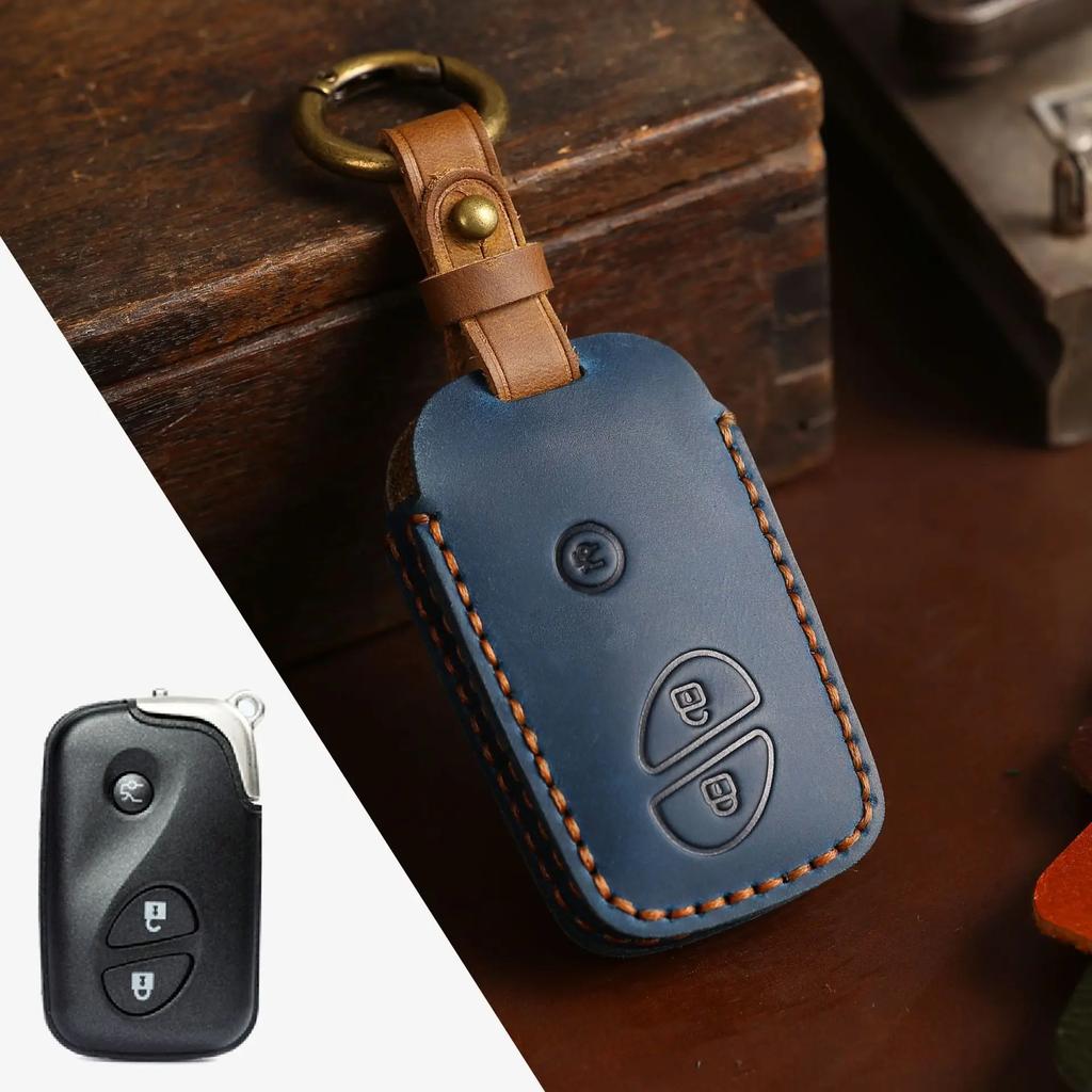 Real Leather Car Key Case Cover Pouch Smart Keyring for Lexus Rx270 Es240 Lx570 Accessories Keychain Holder Shell Fob Protector