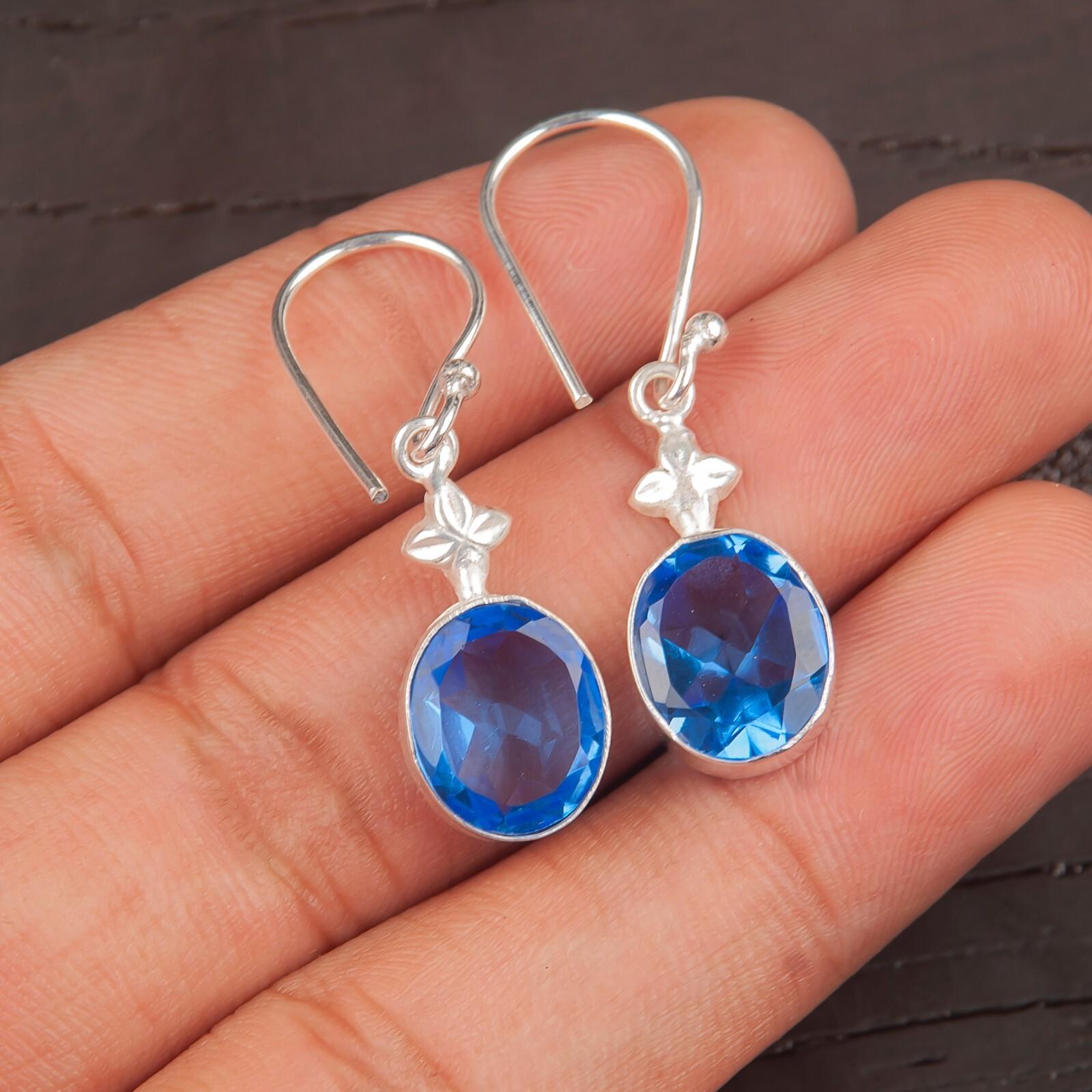 

Natural Tanzanite Gemstone 925 Sterling Silver Elegant Jewelry Earrings 1.30 EE-6-5