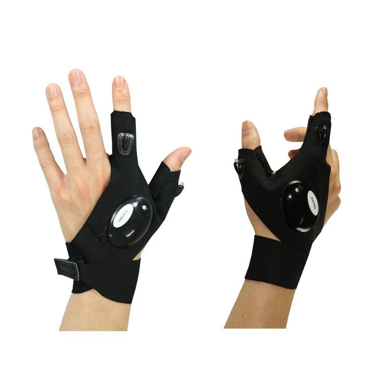 LED Night Fishing Half-finger Gloves, Breathable Three-finger Outdoor Lighting Repair Gloves