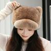 New Rabbit Fur Cat Ear Hat Men's and Women's Autumn and Winter Fur Cap Fashionable Versatile Warm Couple