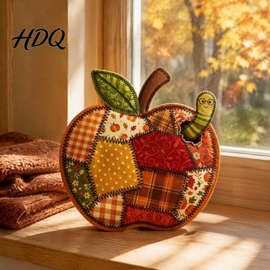 Warm Color Table Ornaments Wooden Autumn Harvest Patchwork Ornament for Decoration Retro Decorative Mason Jars Festival Ornament Lightweight