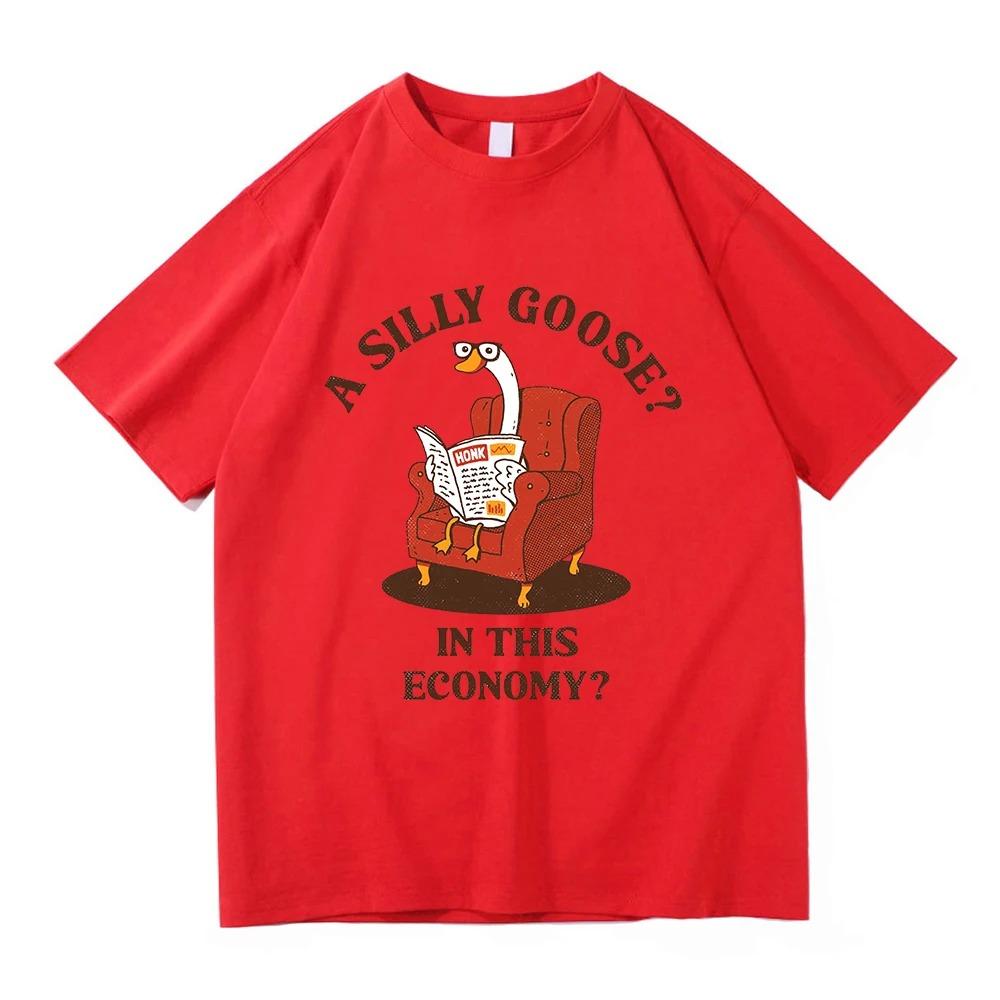 Silly Goose Funny Meme TShirt Harajuku Vintage Style Unisex Cotton Graphic Tee Daily Wear Comfortable Women And Men Tshirts