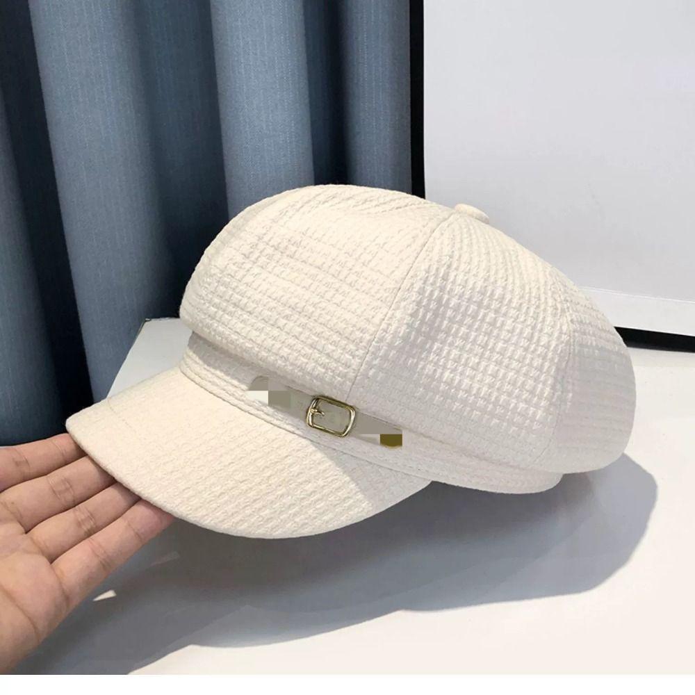 

New Fashion Designer Winter Women Berets Female Retro Berets Caps for women Hats Bonnets Hats for Women Octagonal Newsboy Hat бежевий
