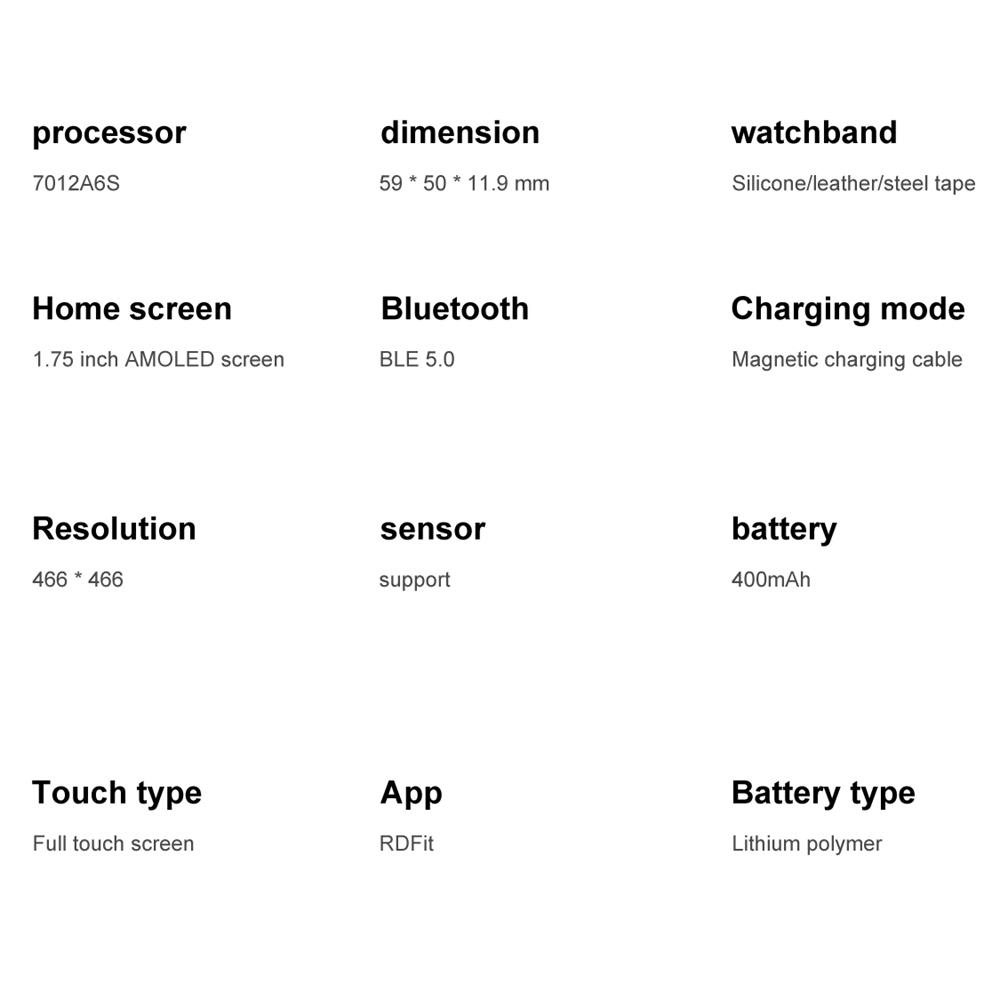 50mm 1.75" HD AMOLED Screen Smart Watch Men Business Bluetooth Call Heart Rate Blood Oxygen GPS Track Compass Sport SmartWatch