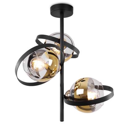 Ronda Ceiling Lamp Black And Gold 3-Flat Golden Lamp E27