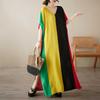 Women's Casual Retro Cotton and Linen Beach Dress