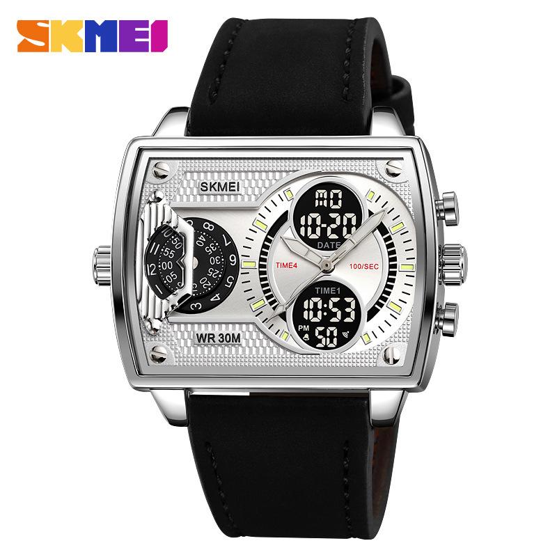 Shikemei Men's Multi-Time Zone Luminous Waterproof Dual-Movement Watch
