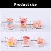 Pack of 6 Cartoon Pink Pig Statues Miniatures for Car Dashboard and Home Decors top sale