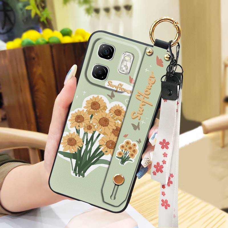 Anti-knock Oil Painting Phone Case For Infinix Hot50i/Smart9/X6531/X6532 Back Cover Wristband Fashion Design Shockproof