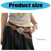 Adjustable Cowgirl Belt Retro Studded PU Leather Waist Girdle Western Charm Waist Accessory for Jeans and Dresses