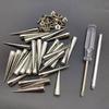 30 Sets Tapered Nails with Tool Boxes for Leather Crafts Metal Tree Cone Spikes Punk Style Clothing Accessories